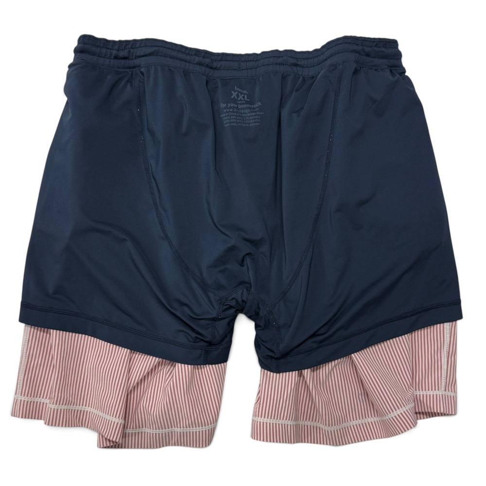 Birddogs Mens XXL Pinstripe Gym Shorts Red White Blue Stars Built-in Liner - Picture 8 of 9